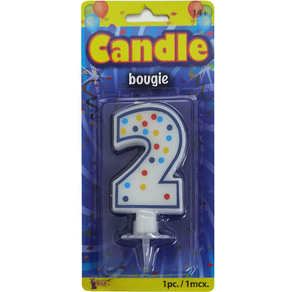 Polka Dot Number Candle 2