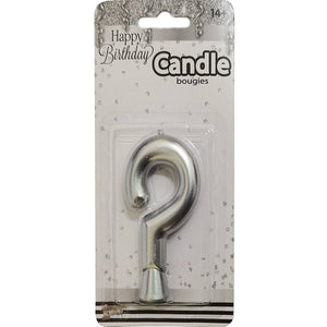 Silver Question Mark Candle