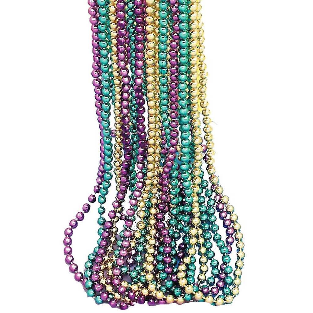 Mardi Grass Beads 33in 6mm