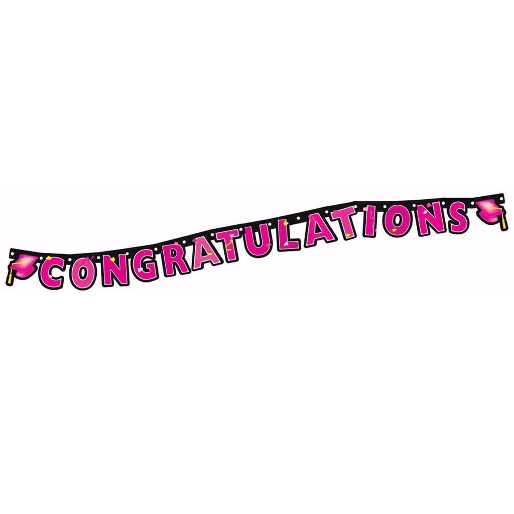 Graduation Pink Congratulations Letter Banner