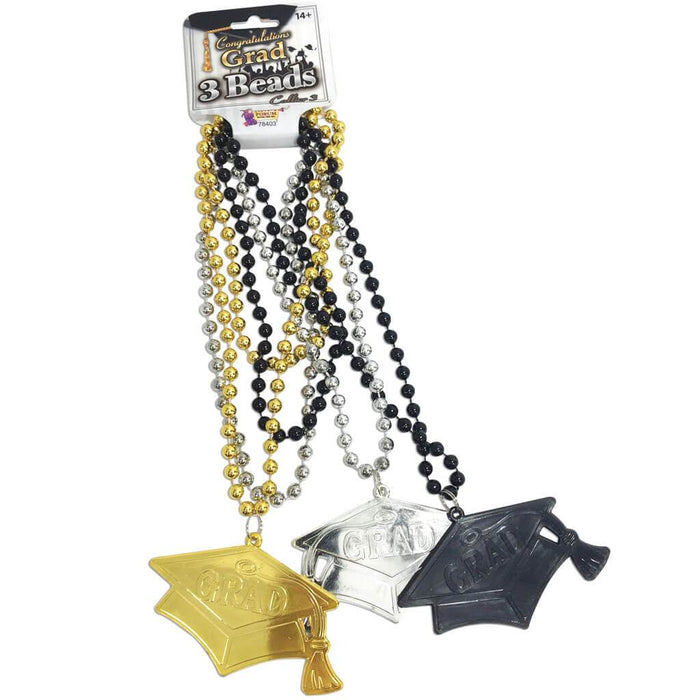 Graduation Cap Beads 3pcs