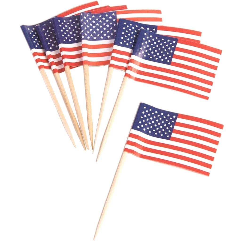 Patriotic Flag Toothpick Set of 50