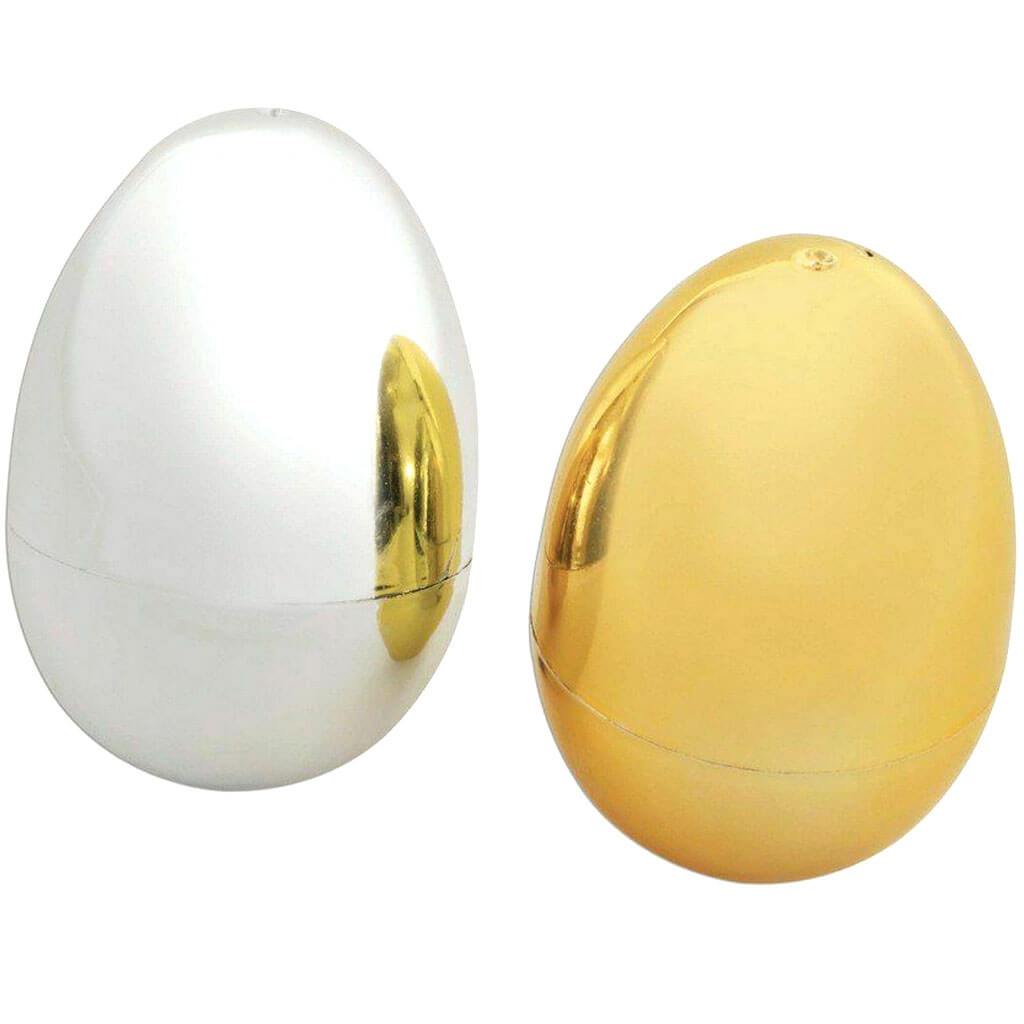 Gold &amp; Silver Plastic Easter Eggs 2pc