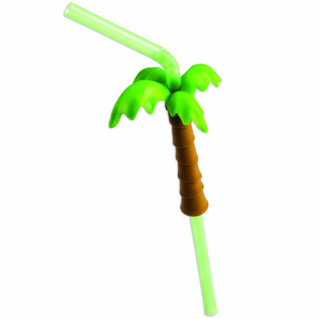 Luau Palm Tree Straw