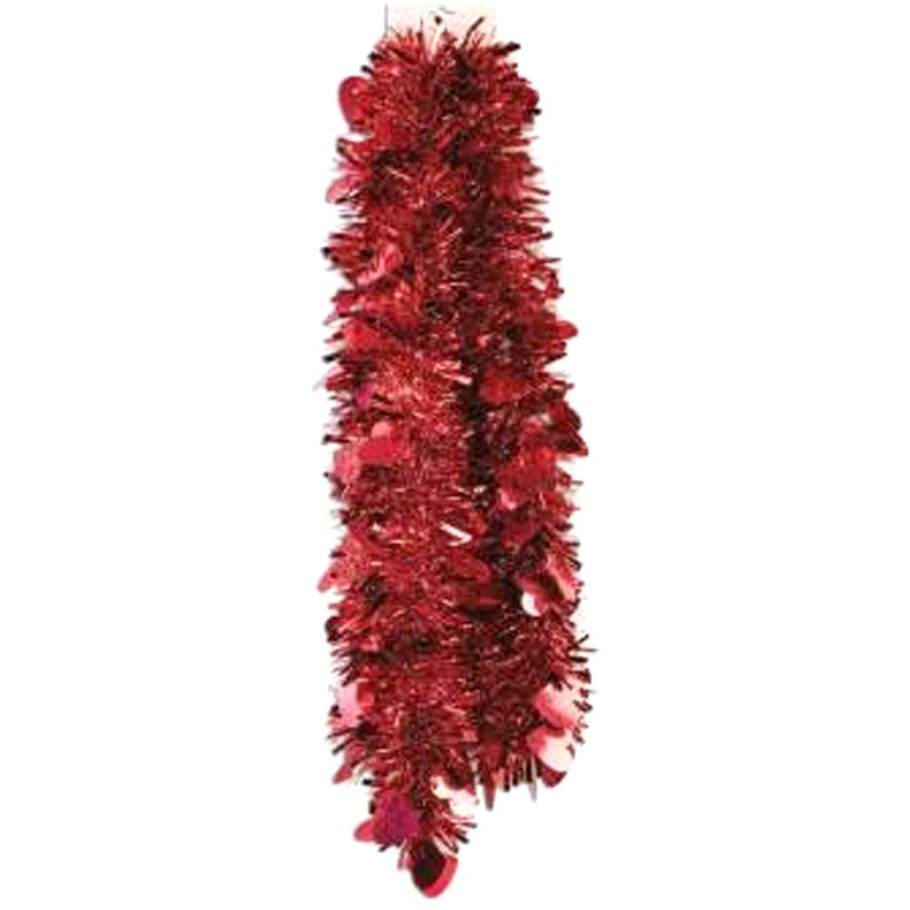 Tinsel Garland Red Hearts