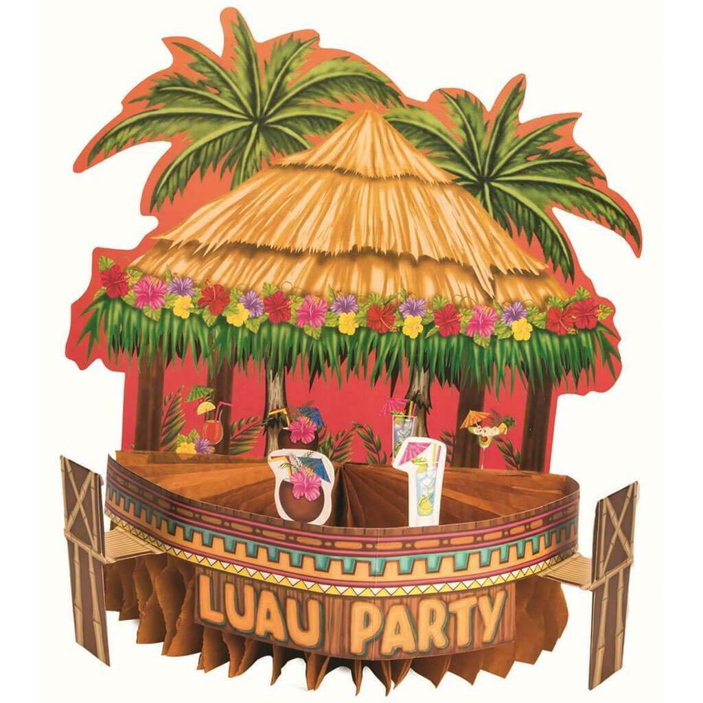 Luau Tissue Centerpiece, 10in