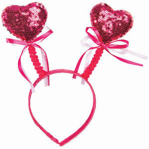 Pink Heart Boppers with Ribbon