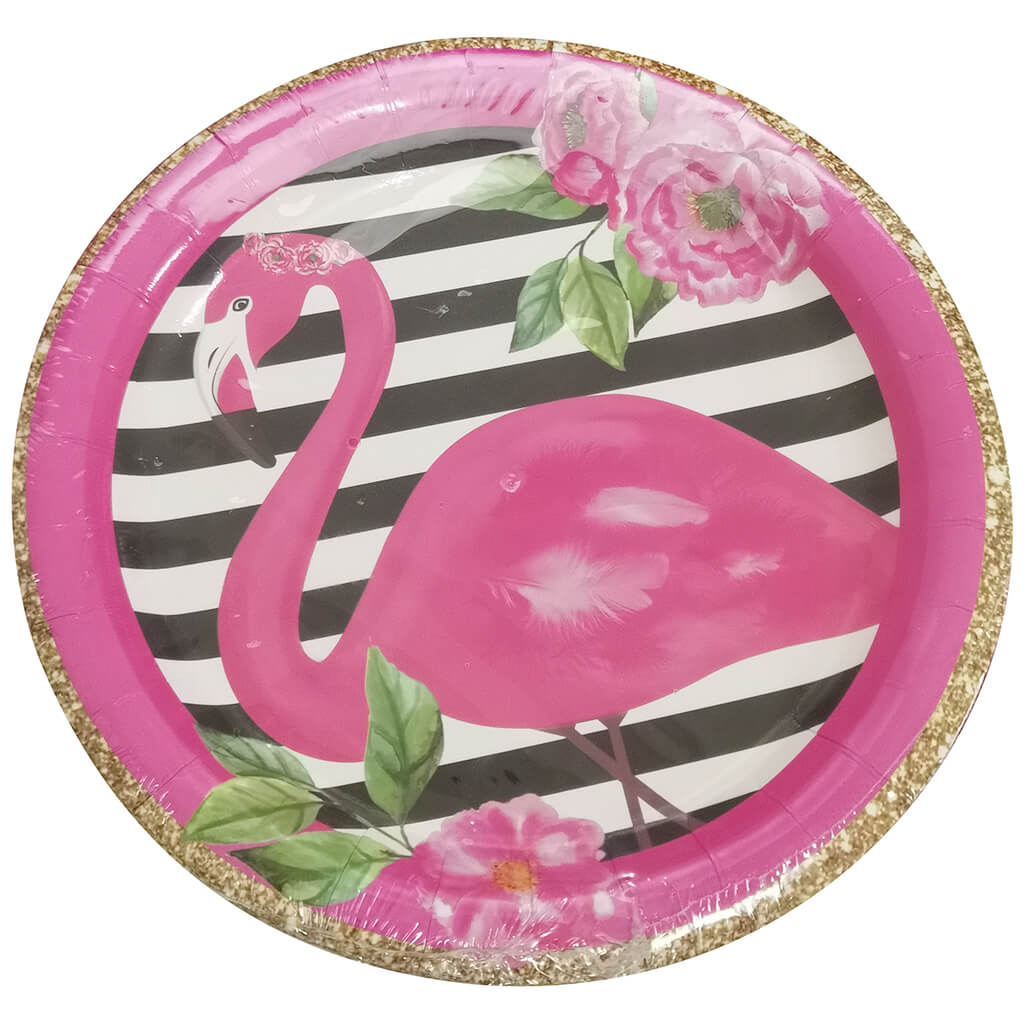 Flamingo Dessert Plates 8pc, 7in