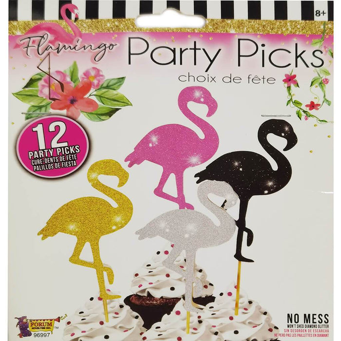 Diamond Flamingo Cupcake Picks