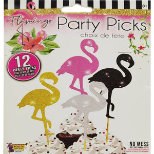 Diamond Flamingo Cupcake Picks
