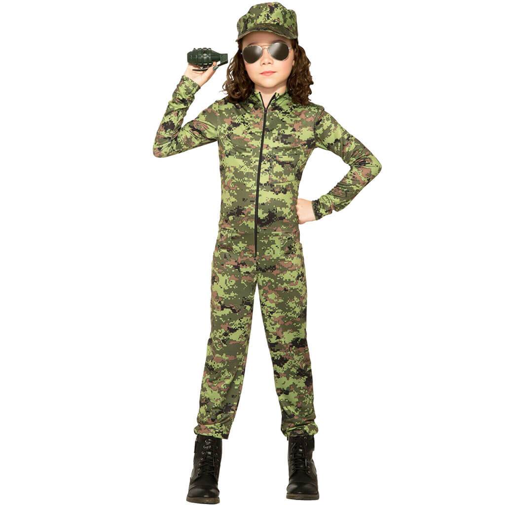 Camouflage Army Girl Costume Small