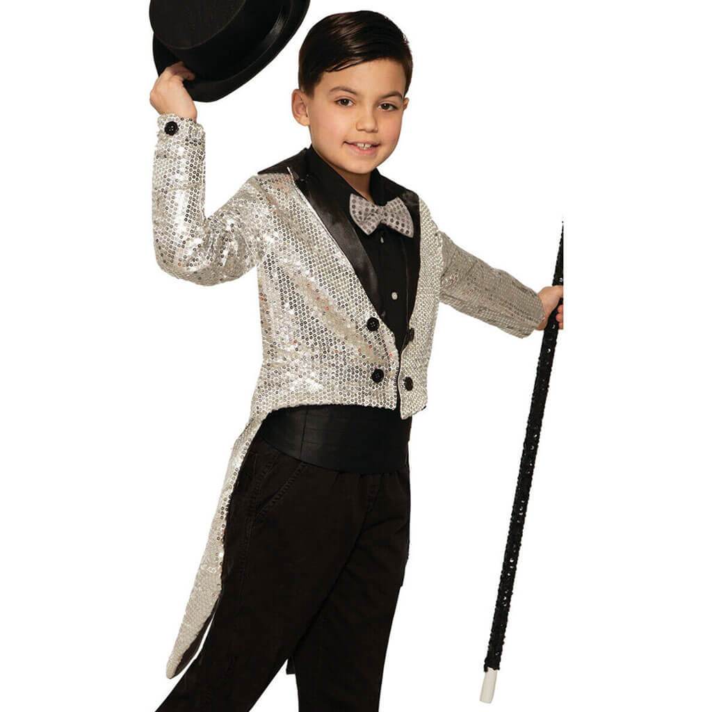 Silver Sequin Tailcoat Showman Jacket