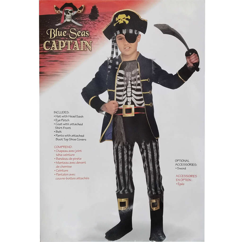 Blue Seas Captain Costume Large