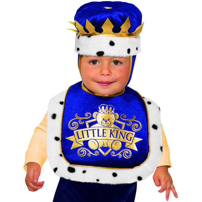 Boy's Baby Costume Bib & Crown Set King