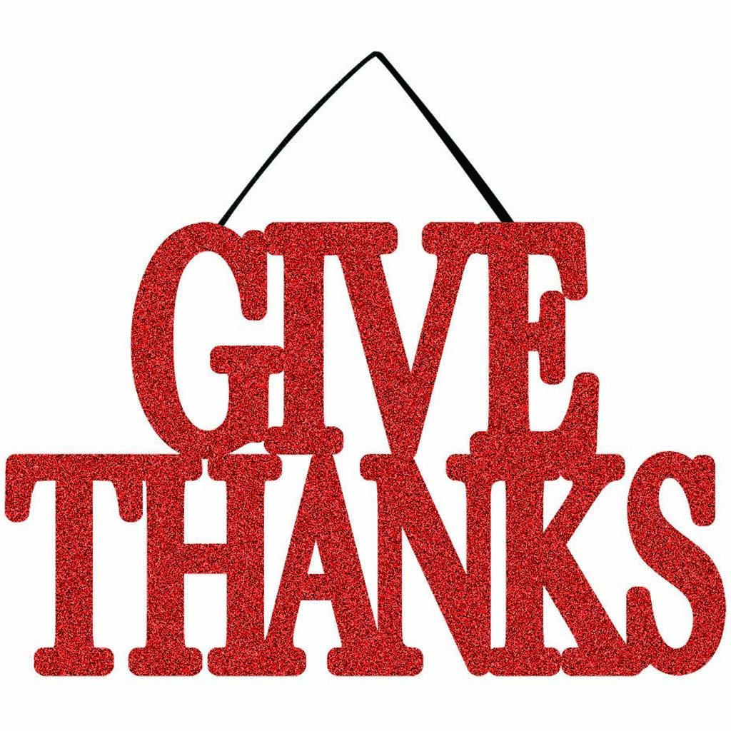 Glitter Plaque "Give Thanks"
