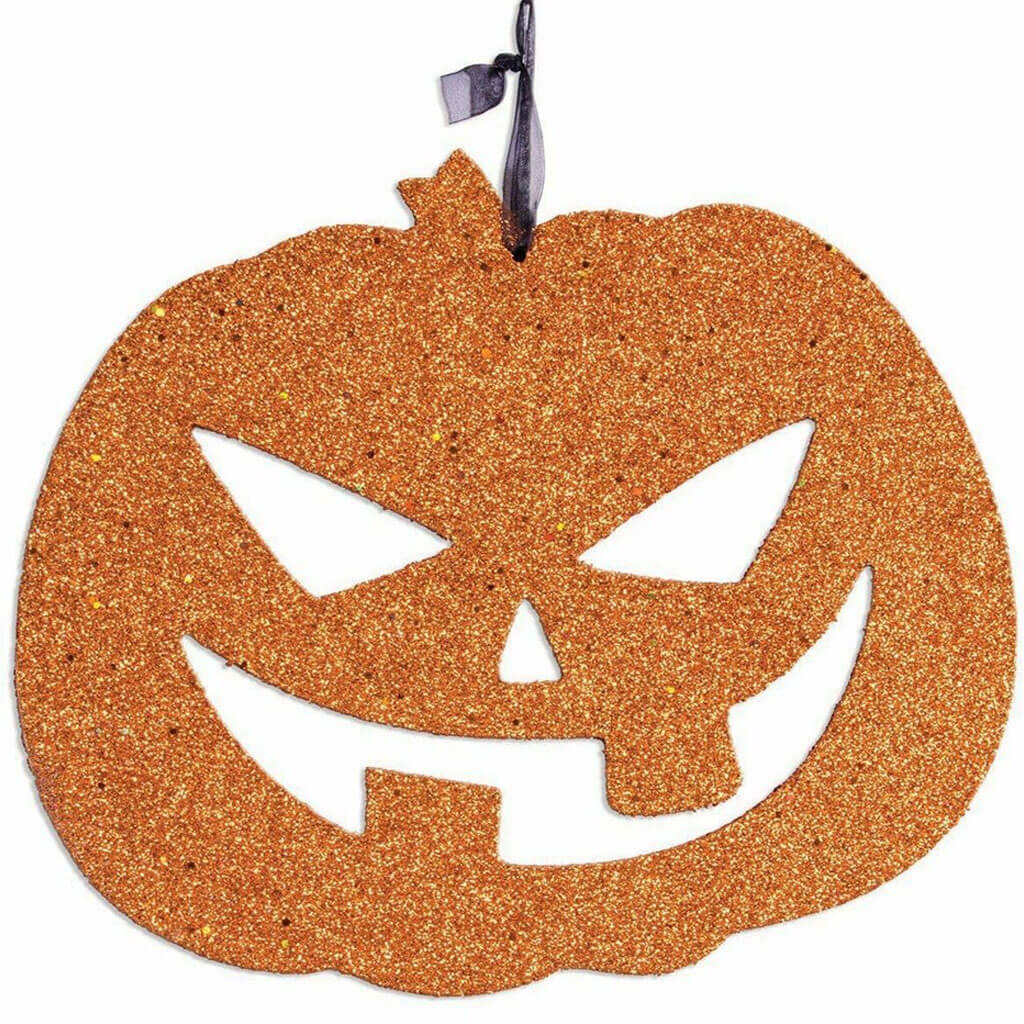 Glitter Jack O Lantern Plaque