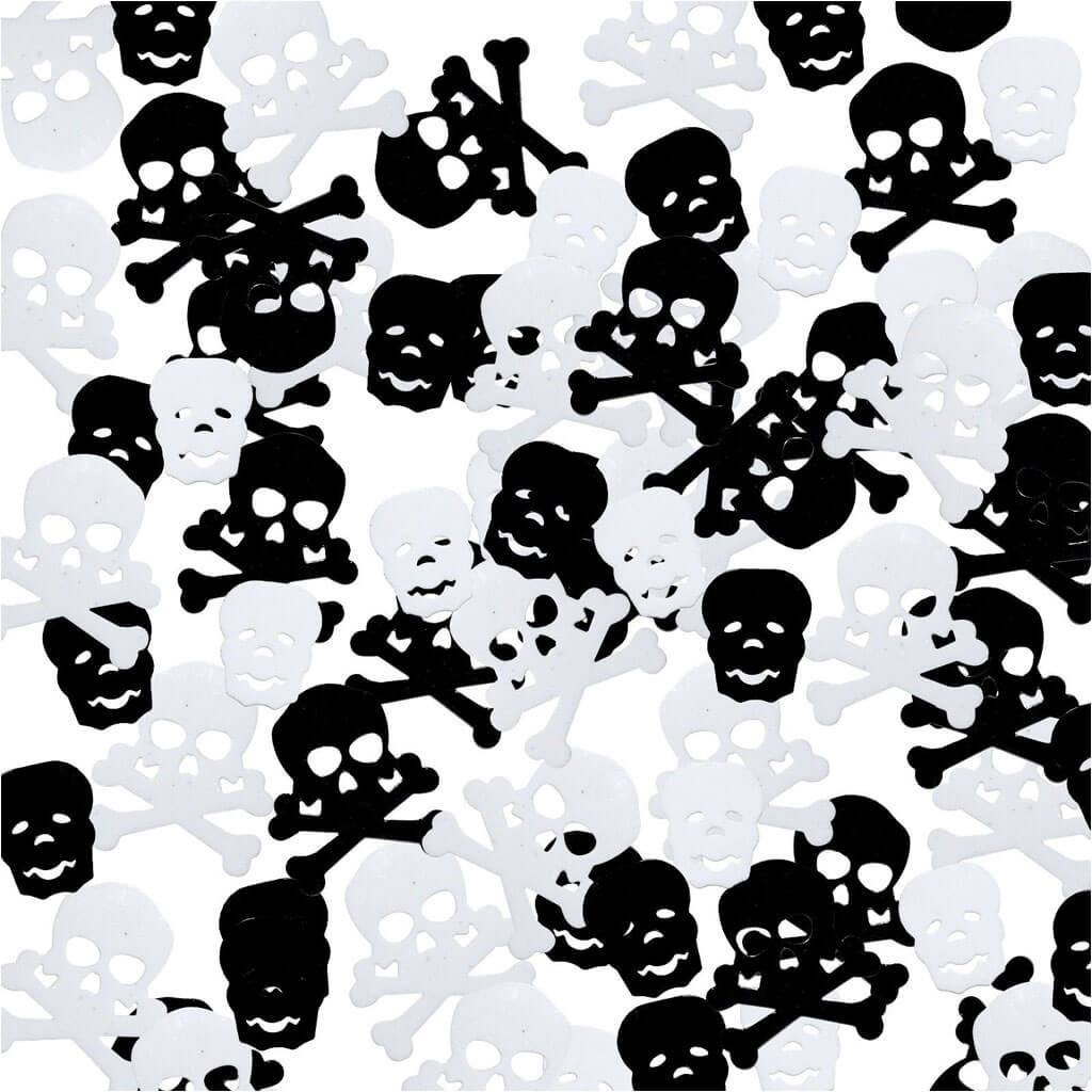 Haloween Confetti White Skull