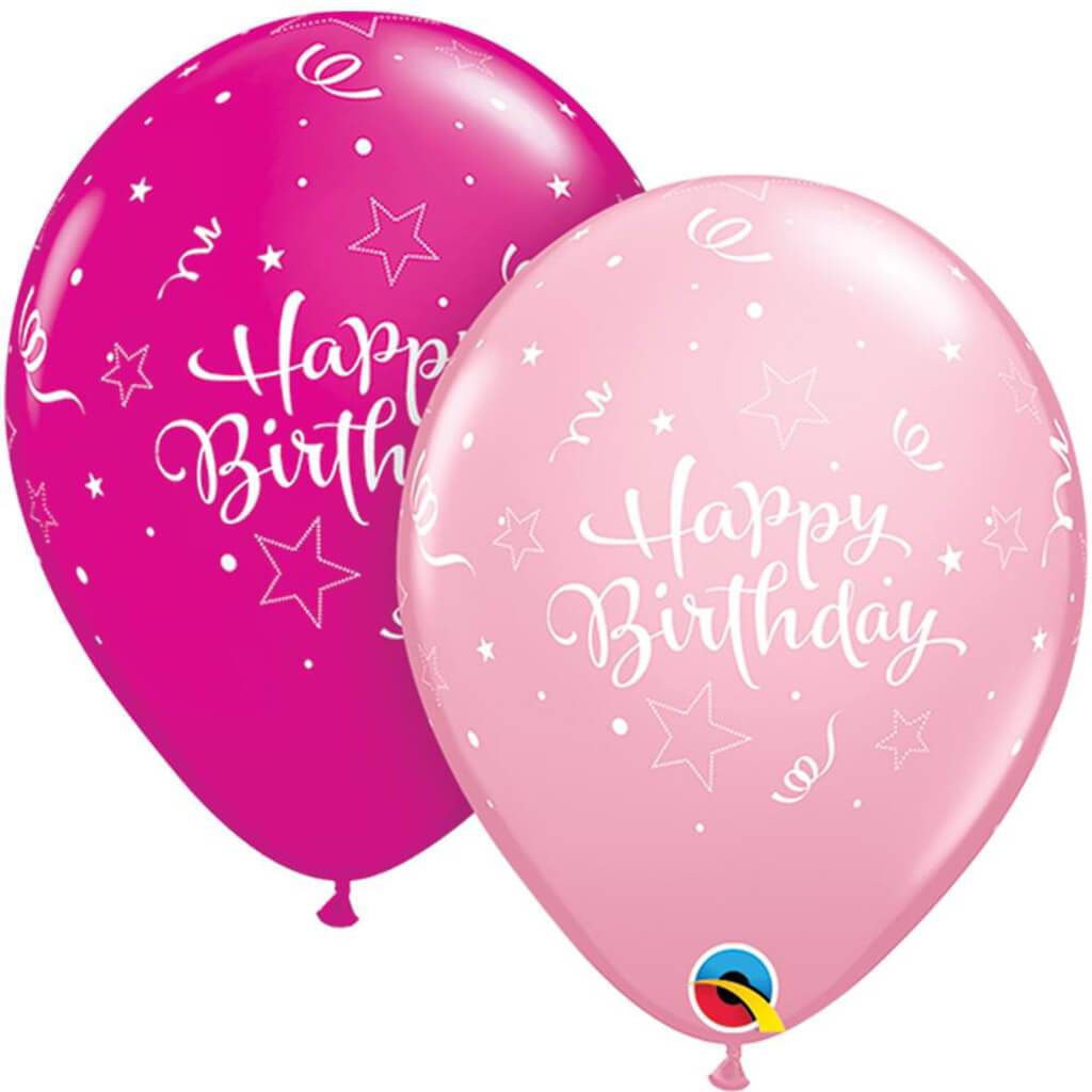 Birthday Shining Star Latex Balloon Assorted, 11in