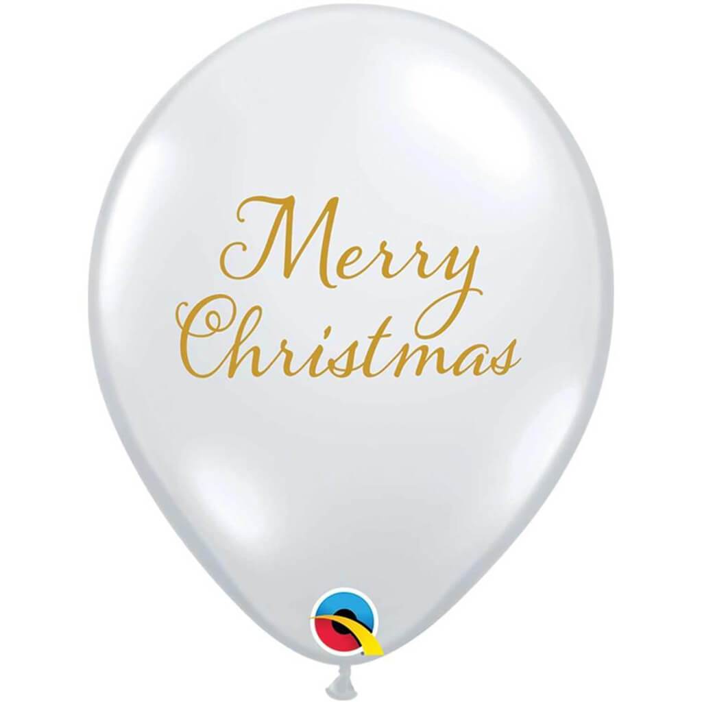 Merry Christmas Clear Latex Balloons, 11in