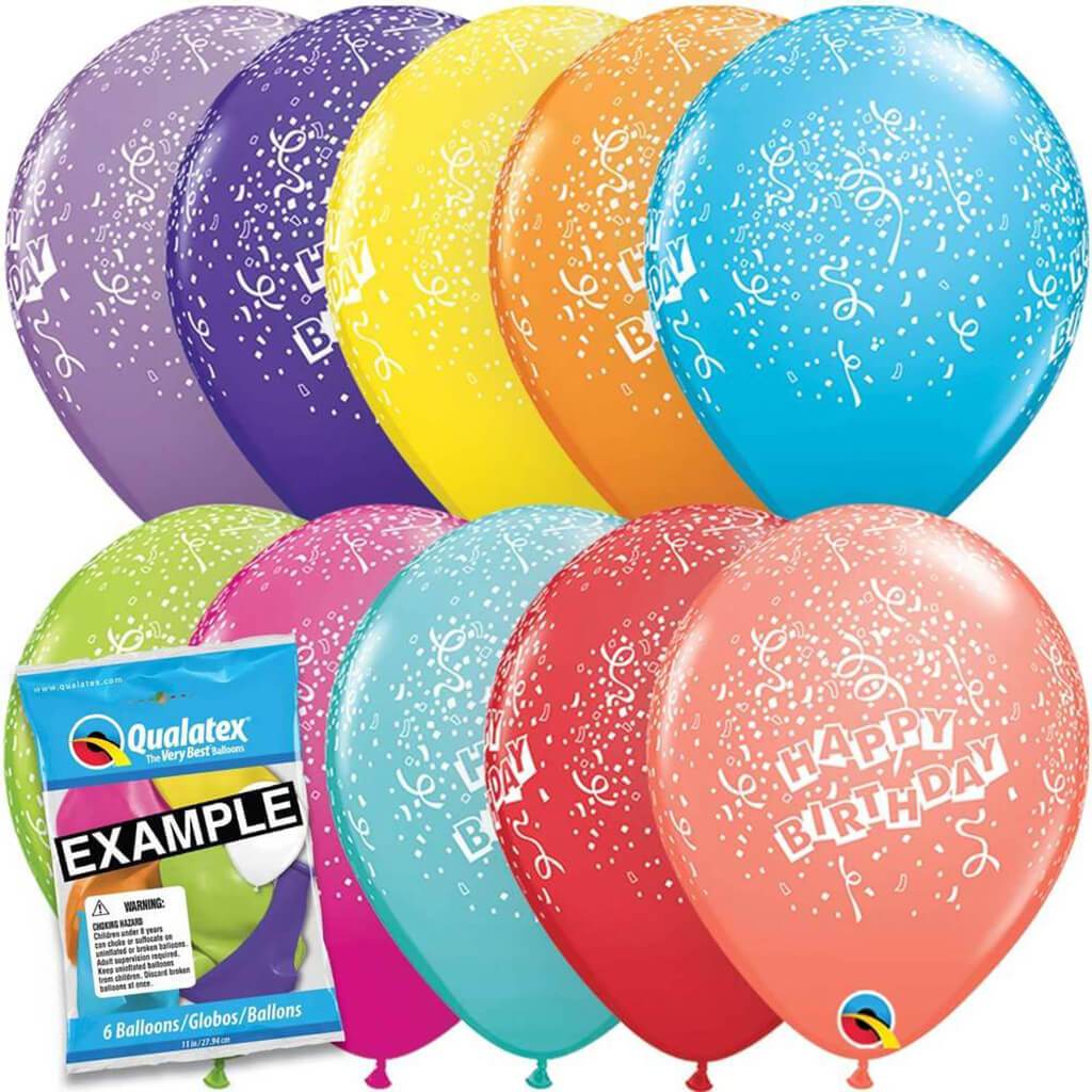 Confetti Birthday Latex Balloon Assorted , 11in