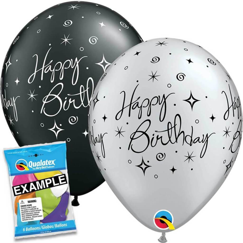 Birthday Elegant Sparkle Latex Balloon Assorted, 11in