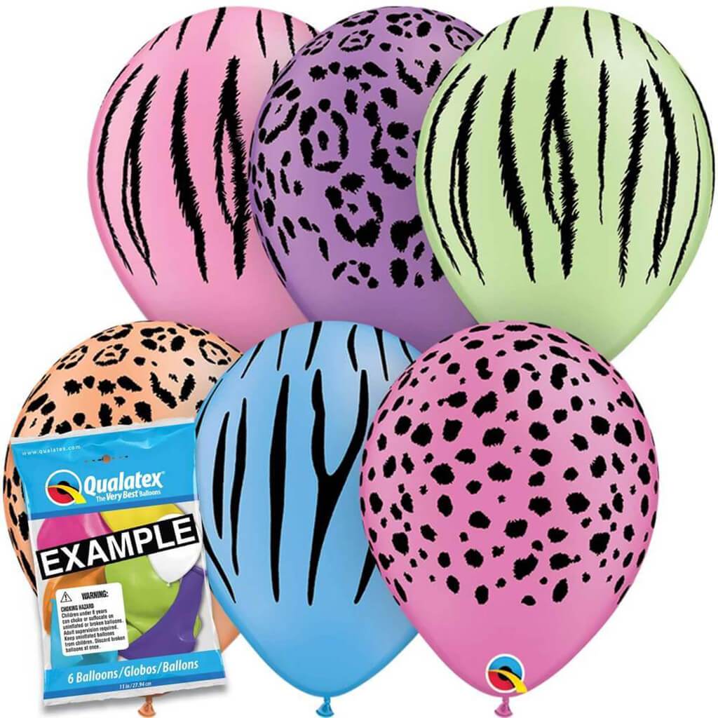 Safari Neon Latex Balloon Assorted, 11in