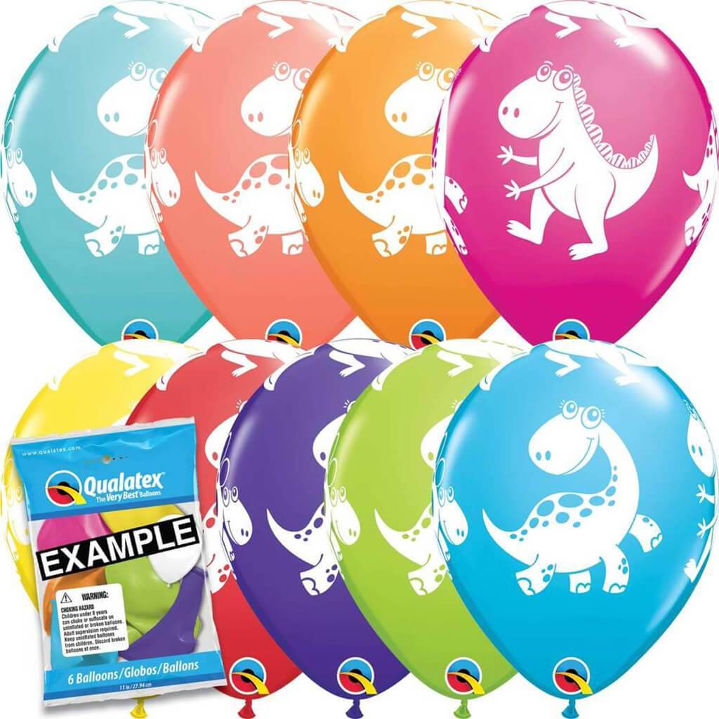 Cute and Cuddly Dinosaur Latex Balloons, 11in