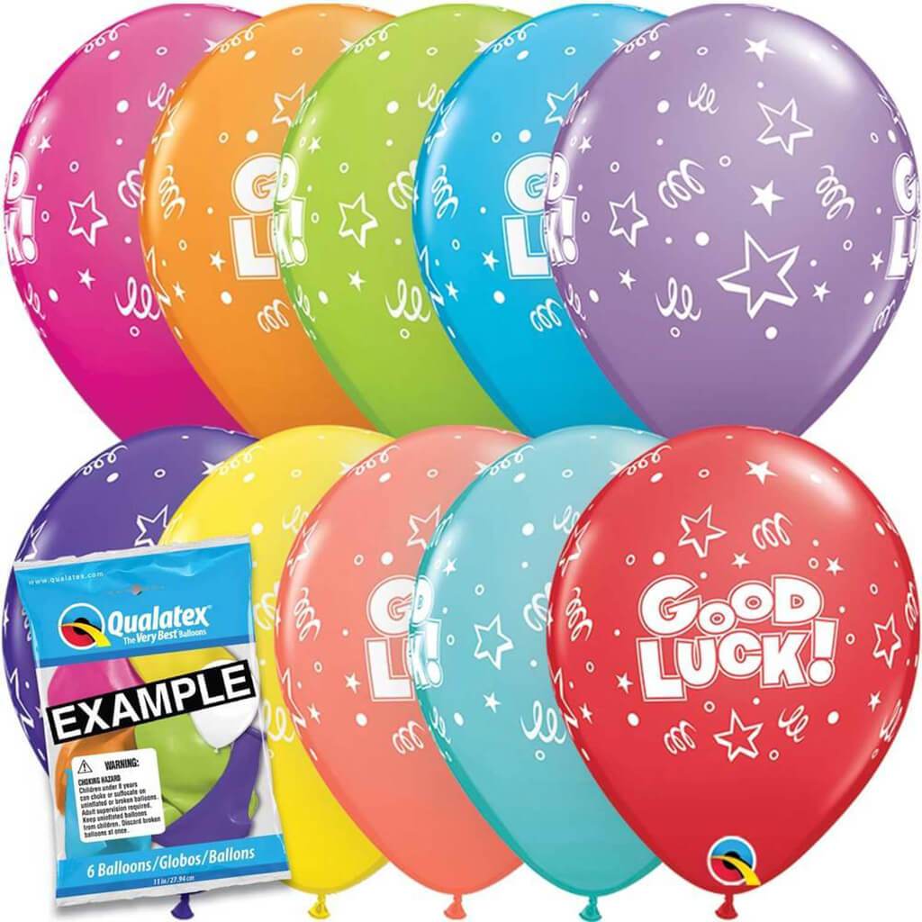 Good Luck Stars Around Latex Balloon Assorted, 11in