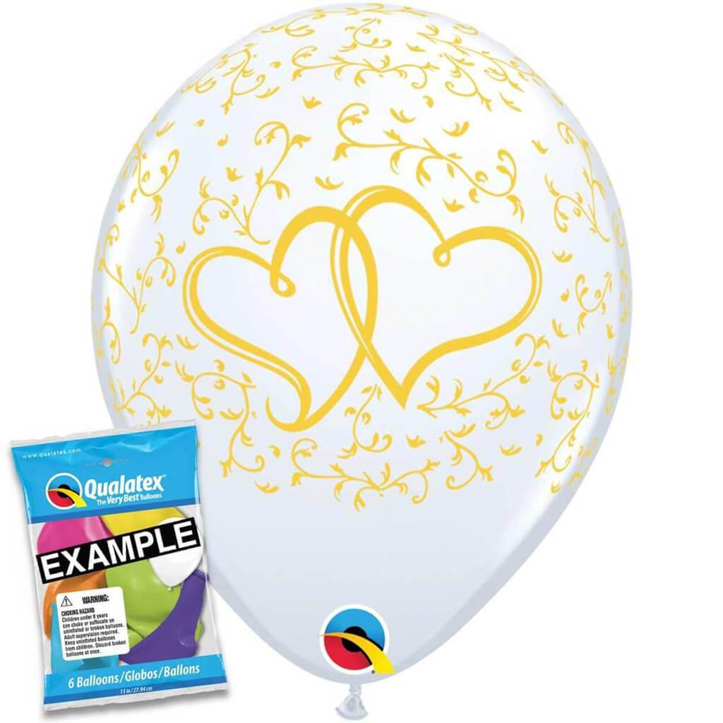 Entwined Hearts Latex Balloon, 11in