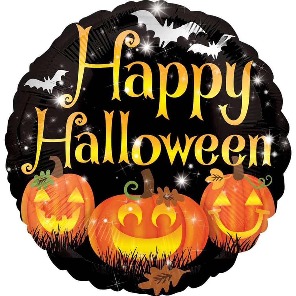 Happy Halloween Pumpkins Foil Balloon 18in