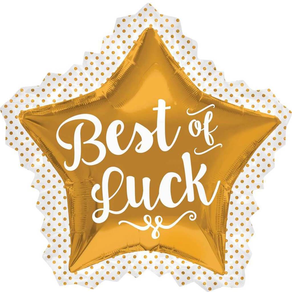 Best of Luck Gold Supershape Foil Balloon