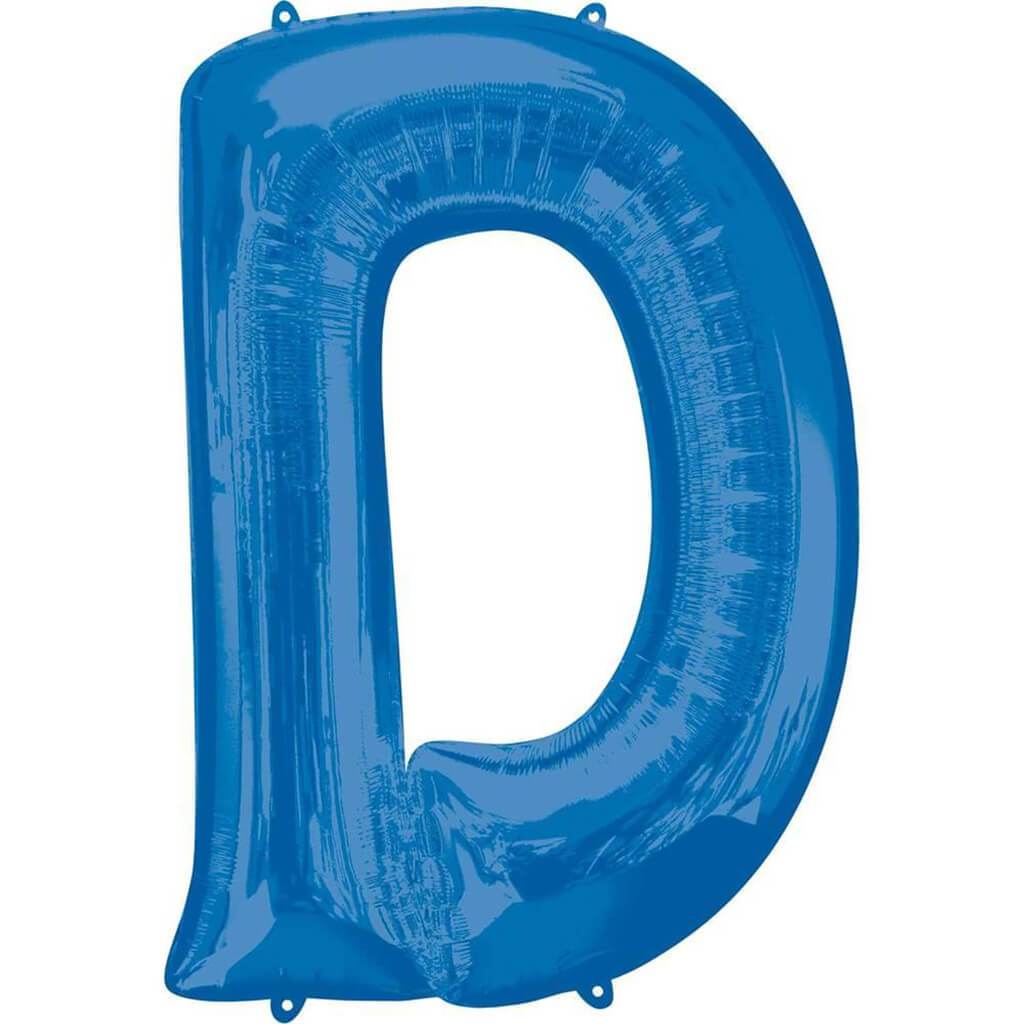 Foil Balloon Letter D 34in, Blue