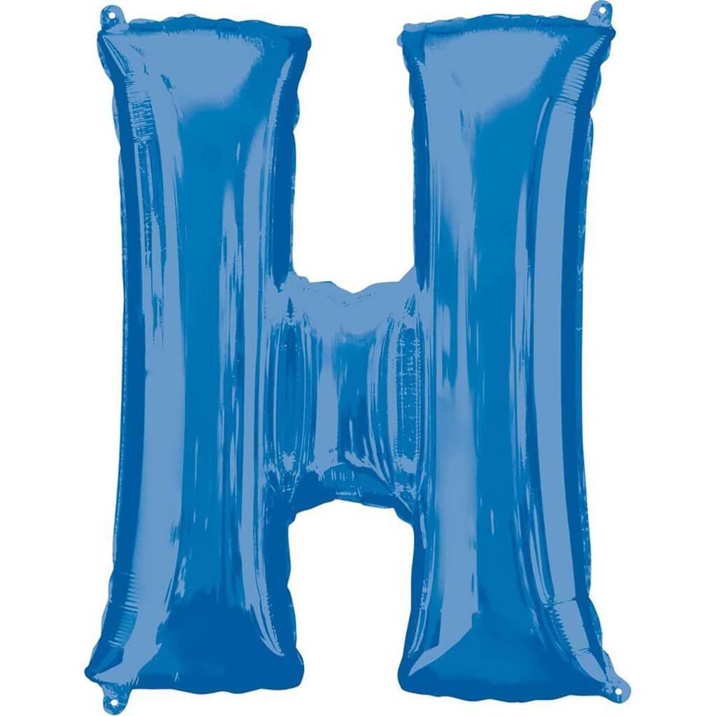 Foil Balloon Letter H 34in, Blue