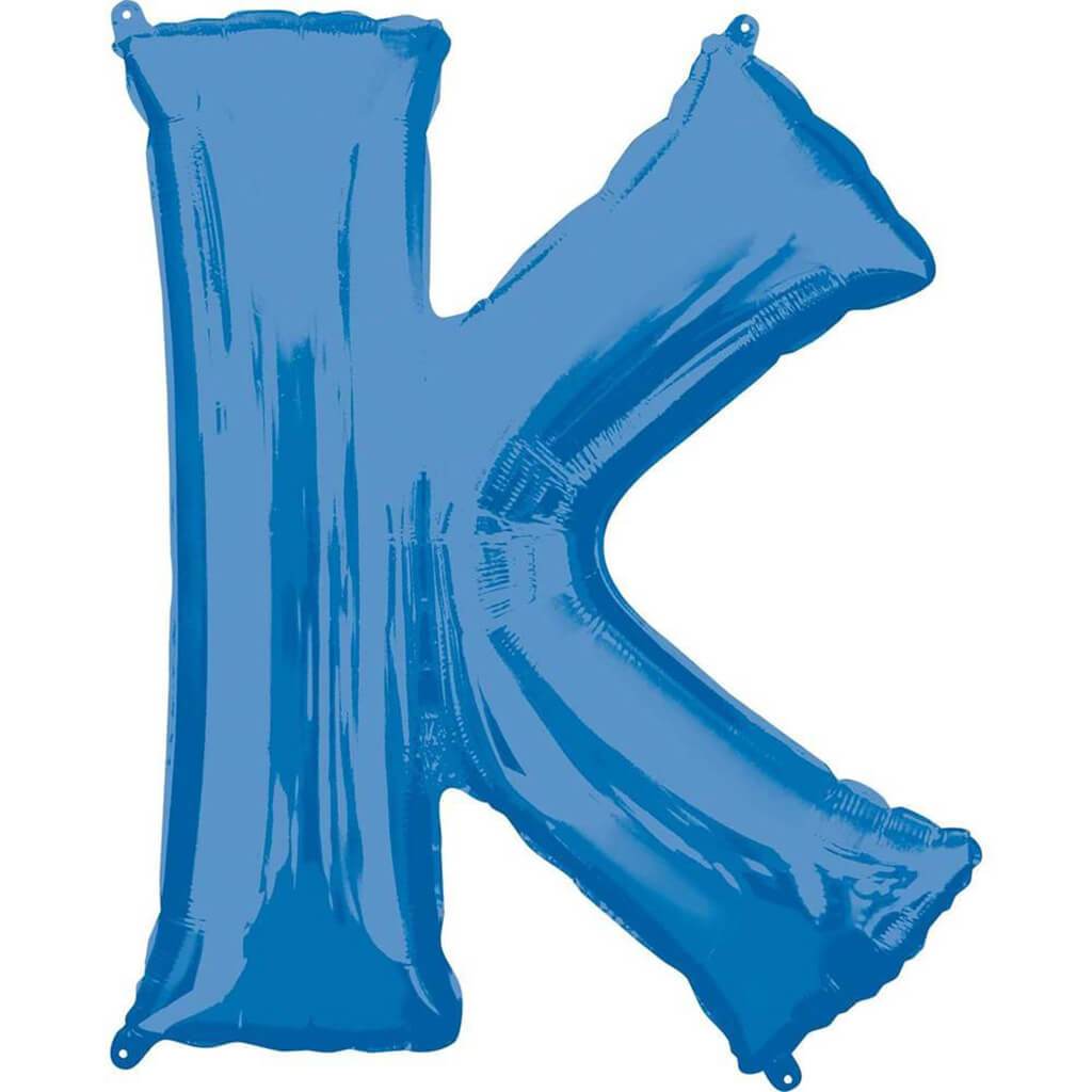 Foil Balloon Letter K 34in, Blue