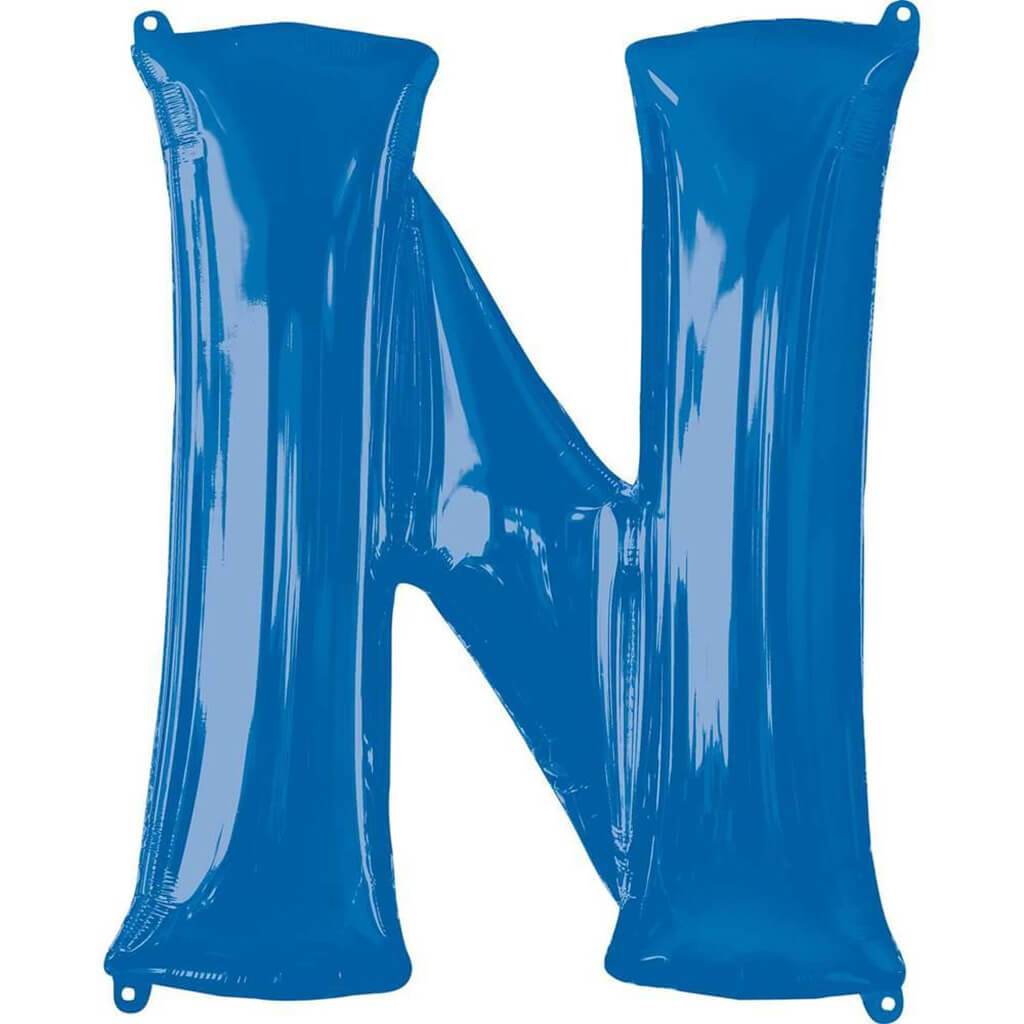 Foil Balloon Letter N 34in, Blue