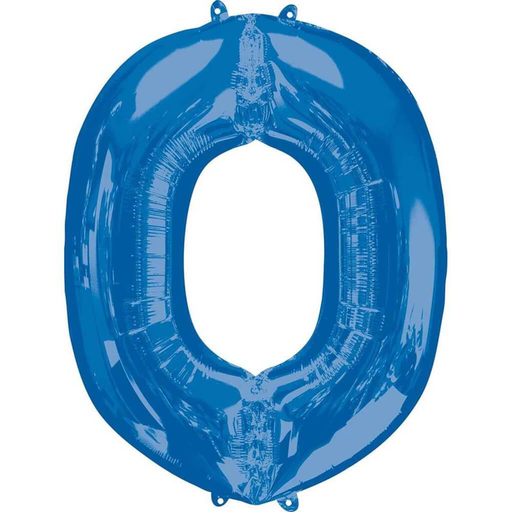 Foil Balloon Blue Letter O, 34in