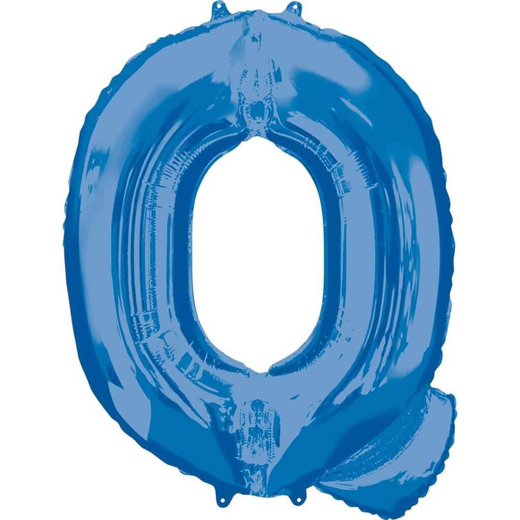 Foil Balloon Letter Q 34in Blue