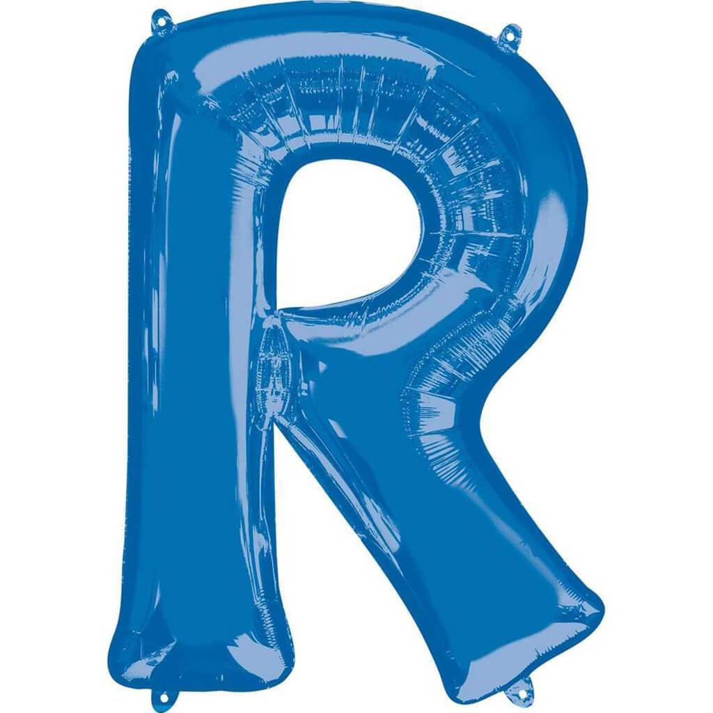 Foil Balloon Letter R 34in, Blue