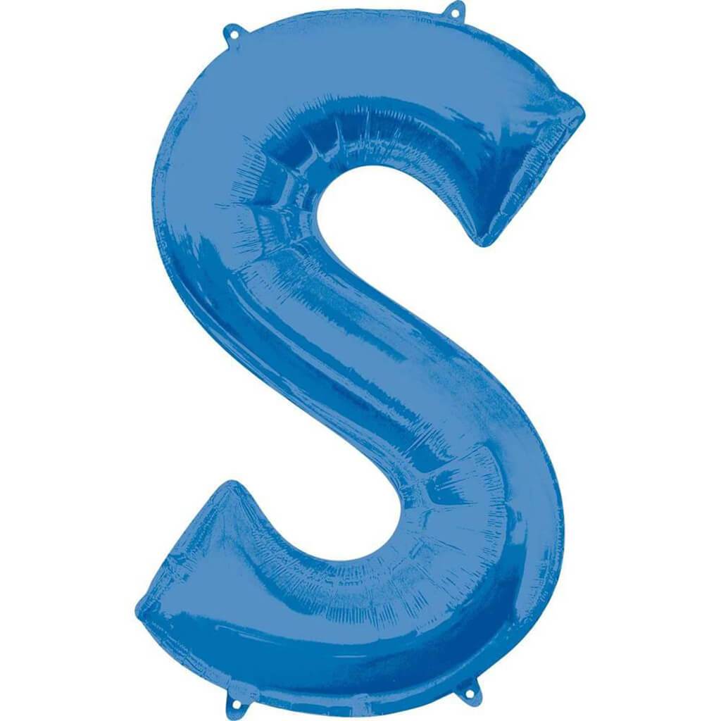 Foil Balloon Letter S 34in, Blue