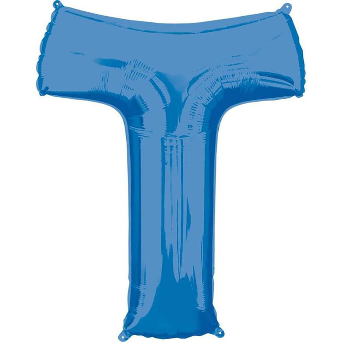 Foil Balloon Letter T 34in, Blue