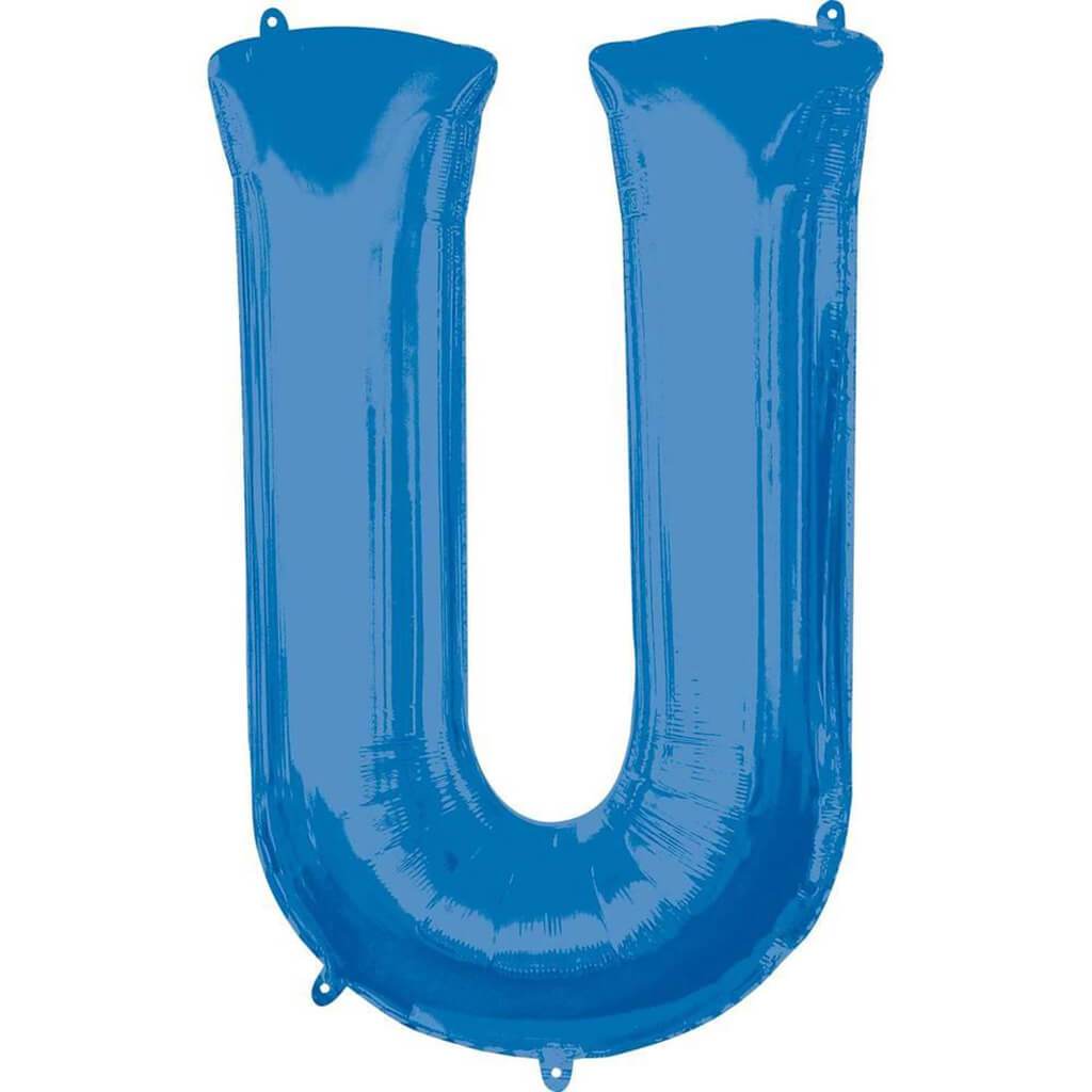 Foil Balloon Letter U 34in, Blue