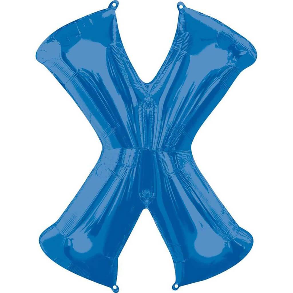 Foil Balloon Letter X 34in, Blue