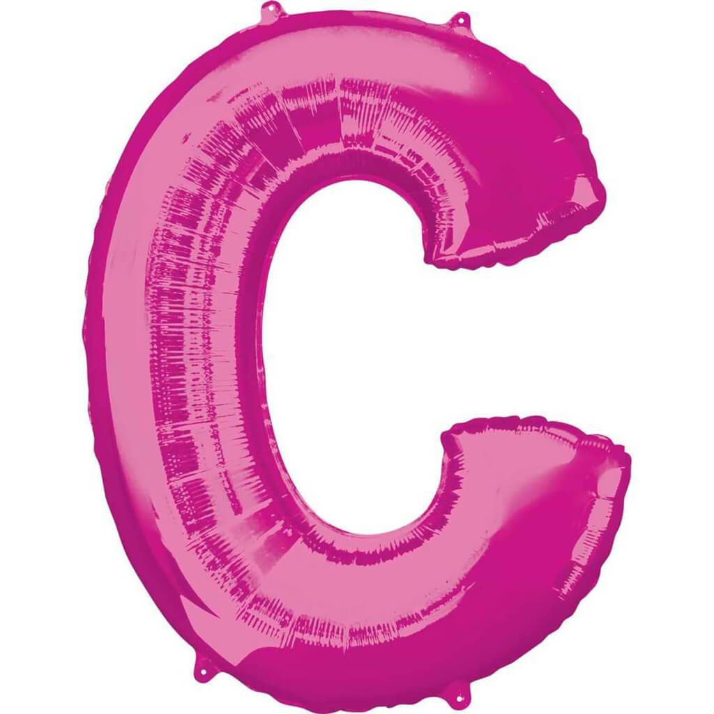 Foil Balloon Letter C 34in, Pink