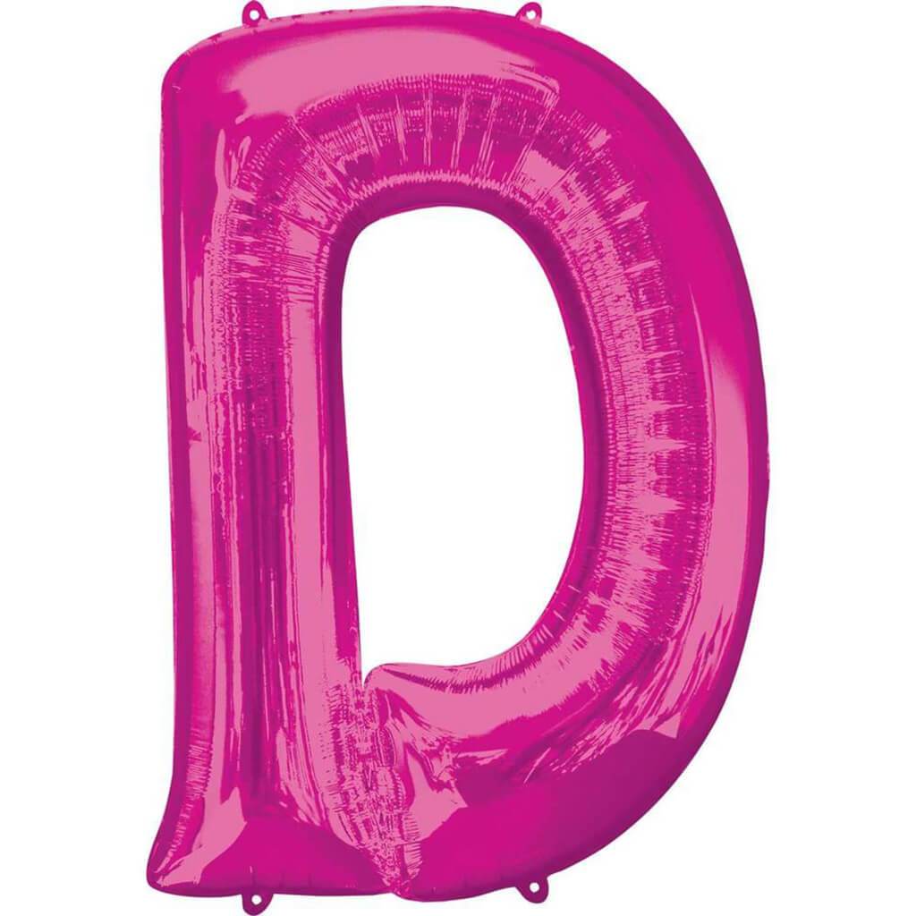 Foil Balloon Letter D 34in, Pink