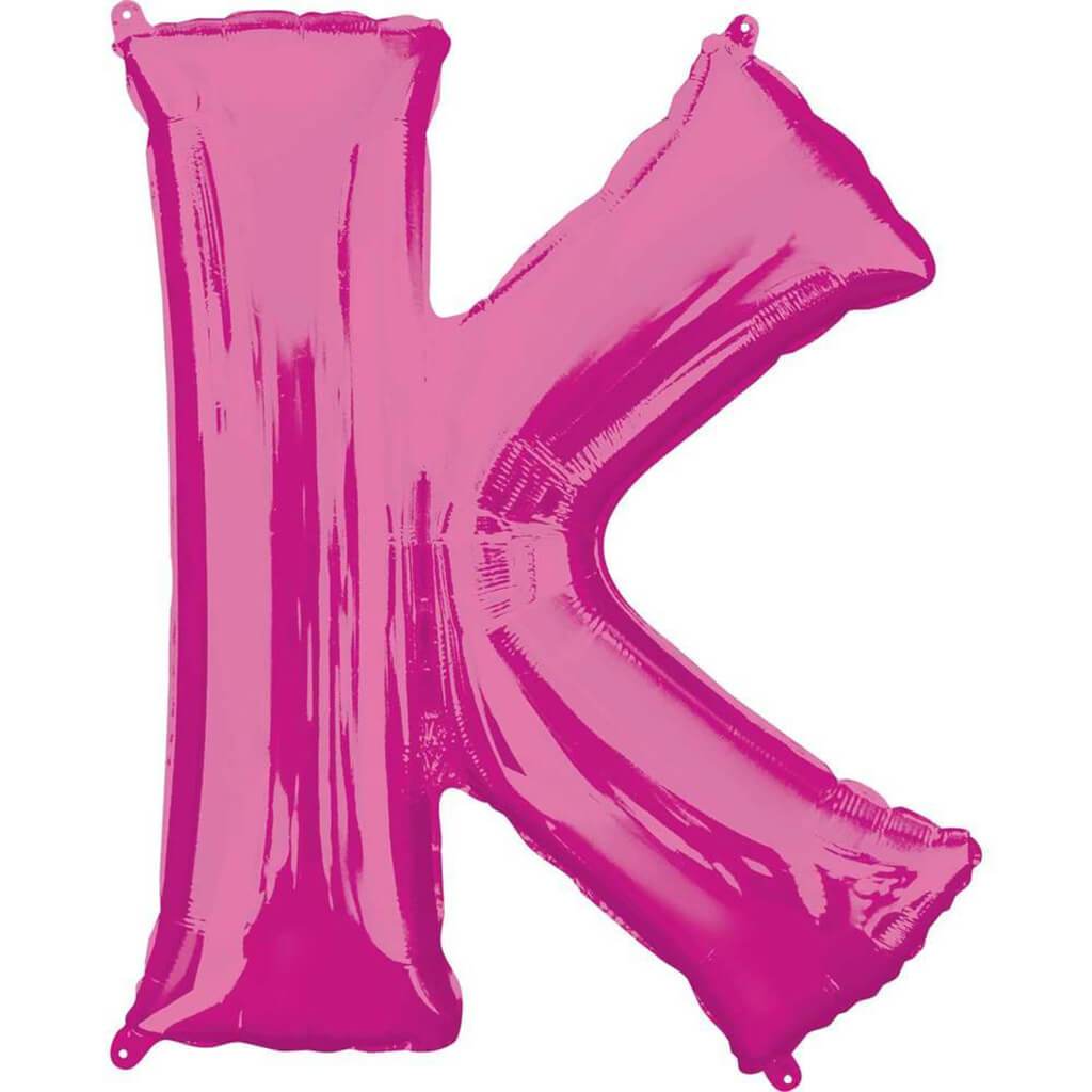 Foil Balloon Letter K 34in, Pink