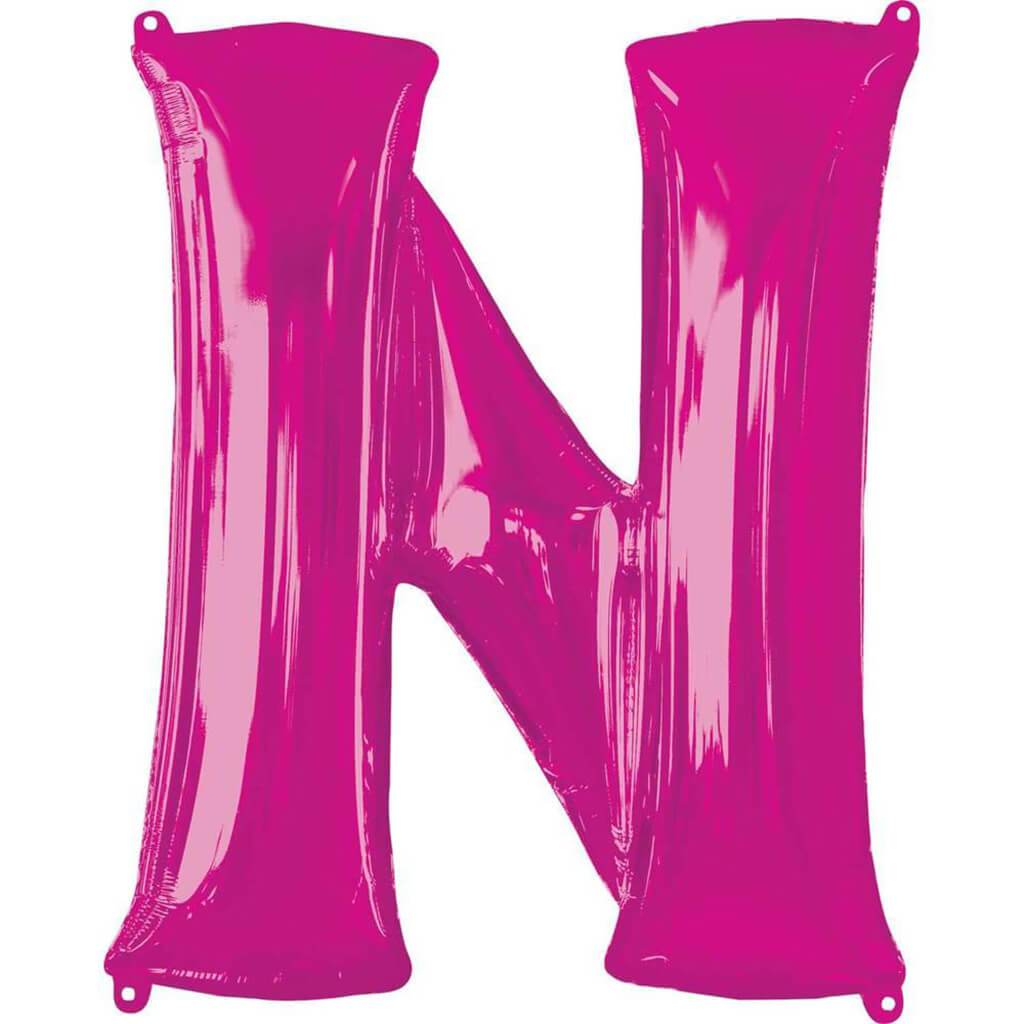 Foil Balloon Letter N 34in, Pink