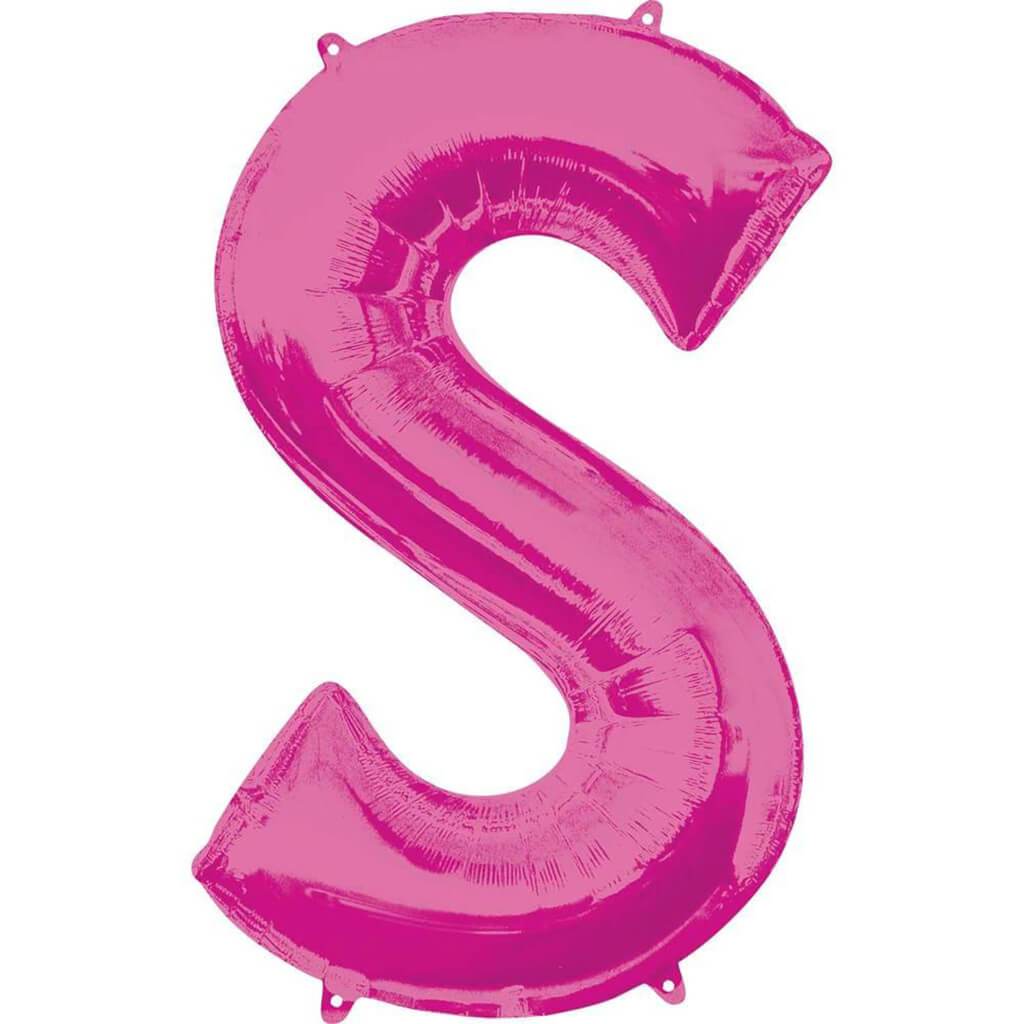 Foil Balloon Letter S 34in, Pink