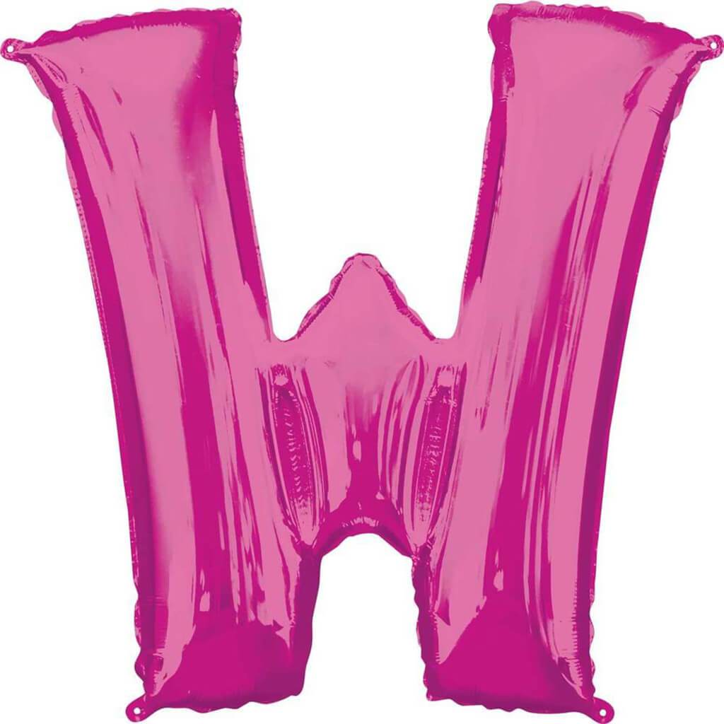 Foil Balloon Letter W 34in, Pink