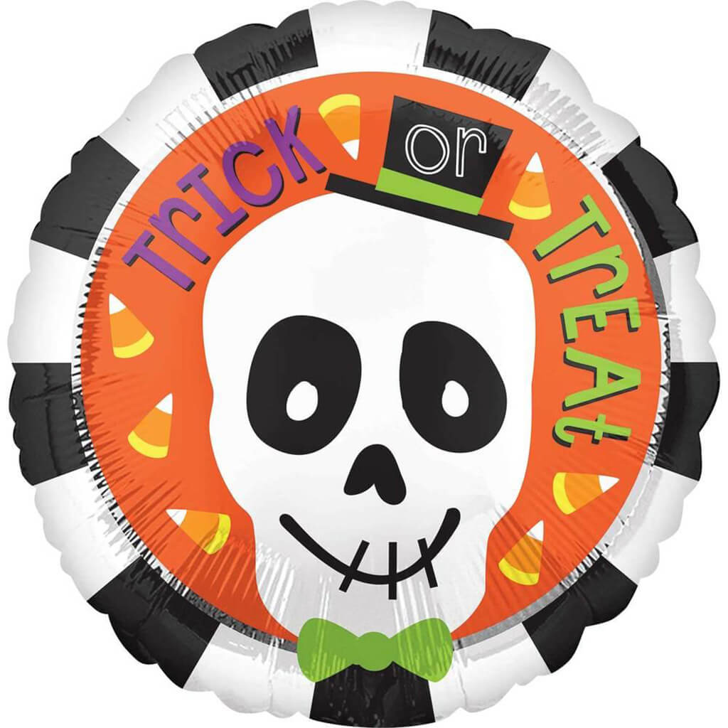 Trick or Treat Skull Foil Balloon 18in