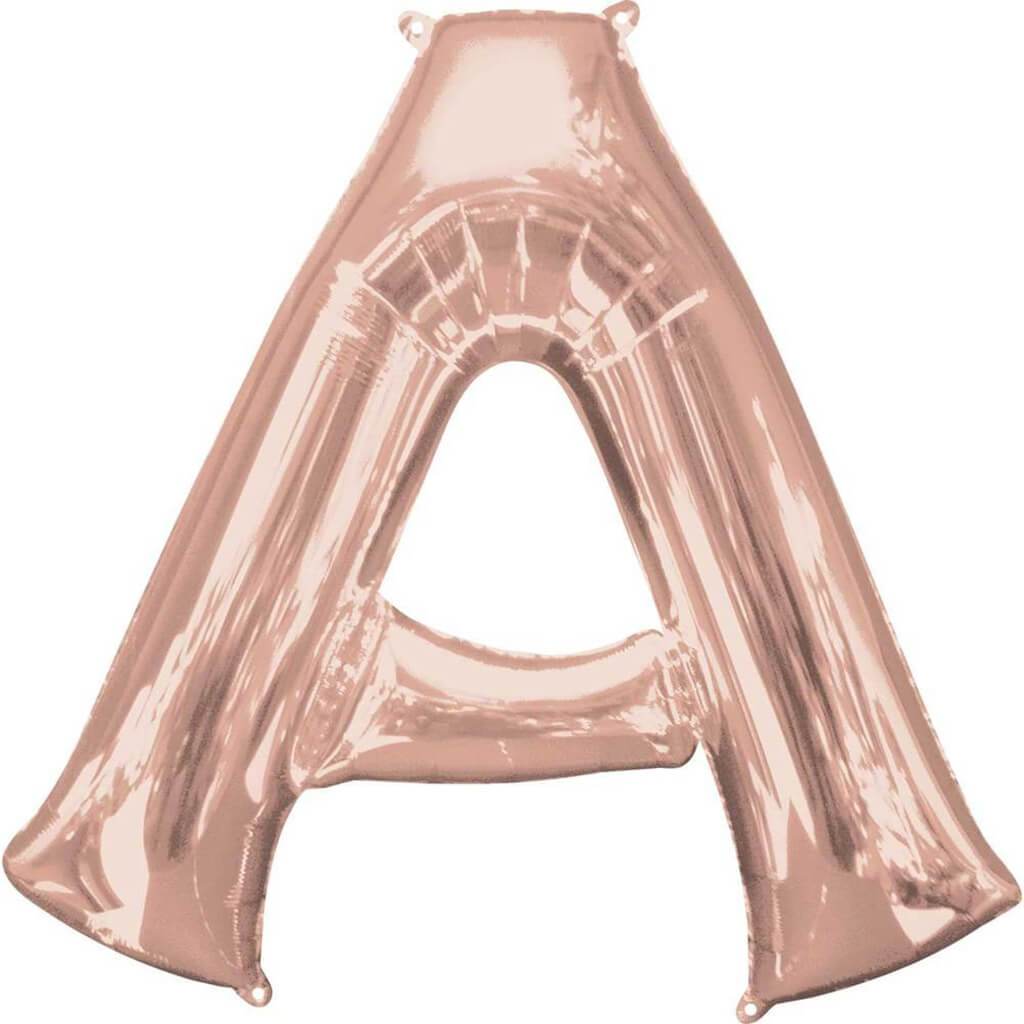 Foil Balloon Letter A 34in, Rose Gold